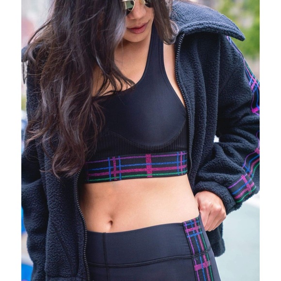 Terez Glitter Plaid Sports Bra sz S NWT - Picture 6 of 9